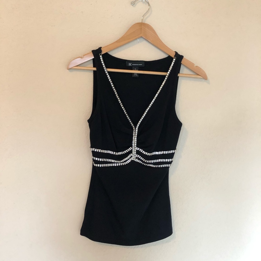 rhinestone detail tank top✨